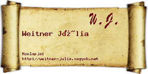 Weitner Júlia névjegykártya