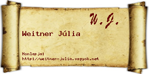 Weitner Júlia névjegykártya
